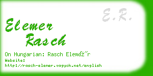 elemer rasch business card